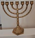 Antieke Messing Menora - 7-armige Kandelaar, Ophalen of Verzenden, Koper of Brons