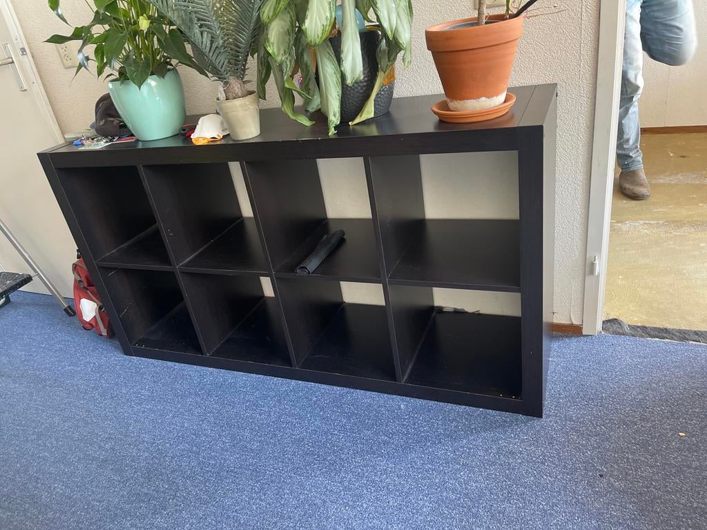 Zwart IKEA Kallax/Expedit vakkenkast 2x4, Ophalen, Gebruikt