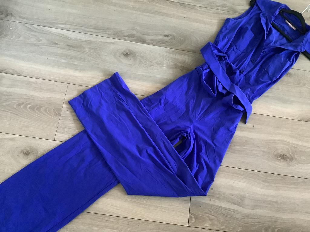 Studio Anneloes  travelstof jumpsuit met ceintuur L, Ophalen of Verzenden, Zo goed als nieuw, Maat 42/44 (L), Blauw