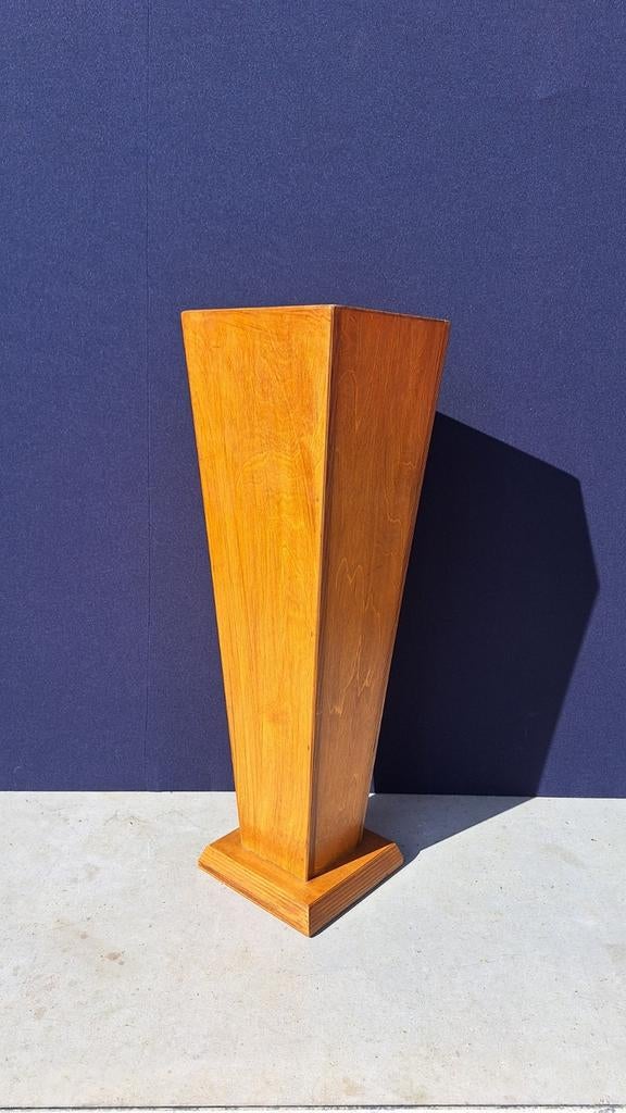 Houten zuil voor bloempot, staander voor planten bak, Gebruikt, Vintage, Ophalen of Verzenden, Nvt