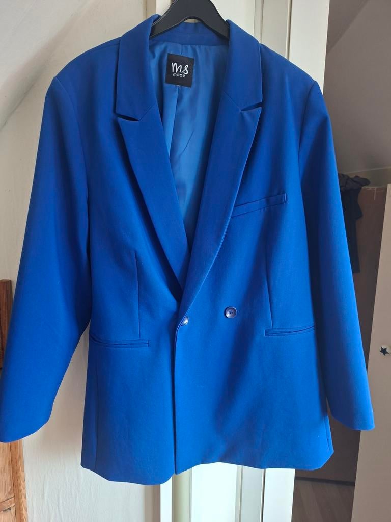Nieuw kobaltblauw jasje/blazer, maat 52/54, Kleding | Dames, Jasjes, Kostuums en Pakken, Blauw, Maat 46/48 (XL) of groter, Ophalen of Verzenden