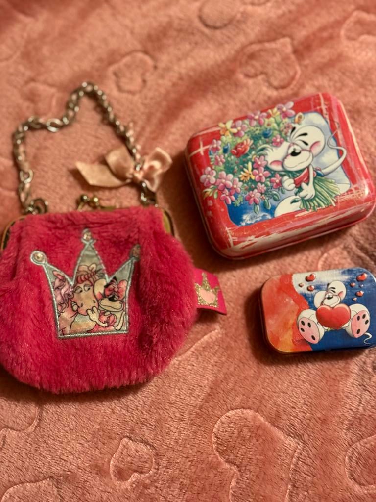 Vintage Diddl portemonnee en doosjes, Verzamelen, Diddl, Gebruikt, Tas, Koffer of Zak, Diddl, Ophalen of Verzenden