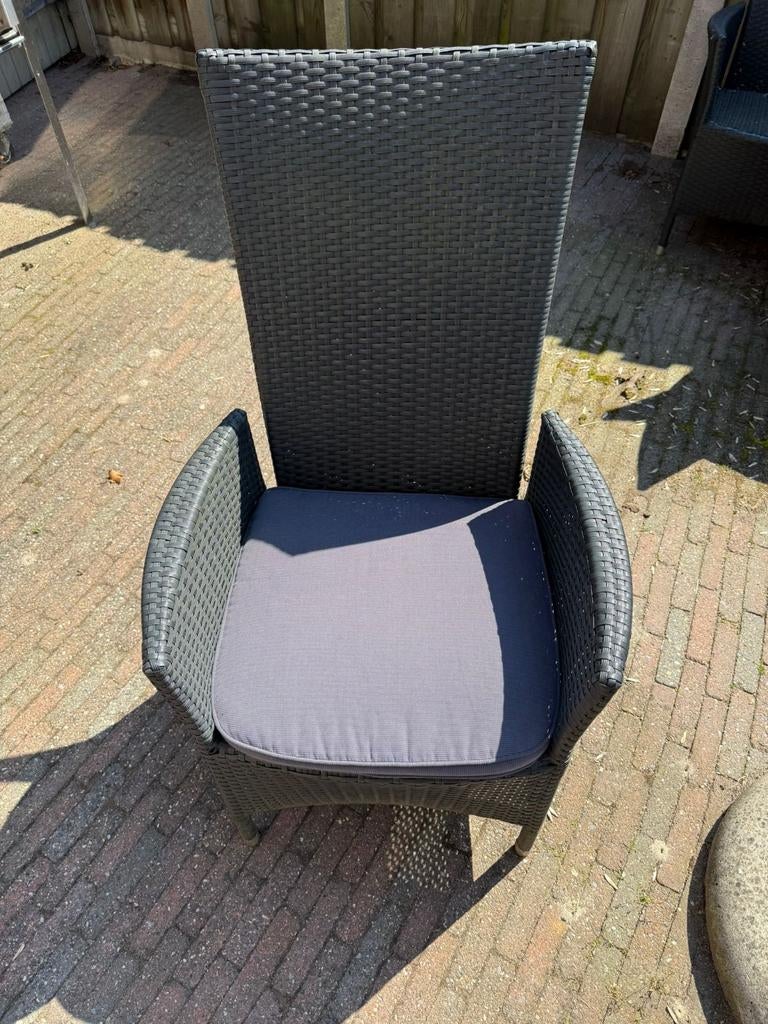 Tuinstoelen 6 stuks met kussens, Tuin en Terras, Tuinstoelen, Ophalen, Gebruikt, Kunststof, Verstelbaar
