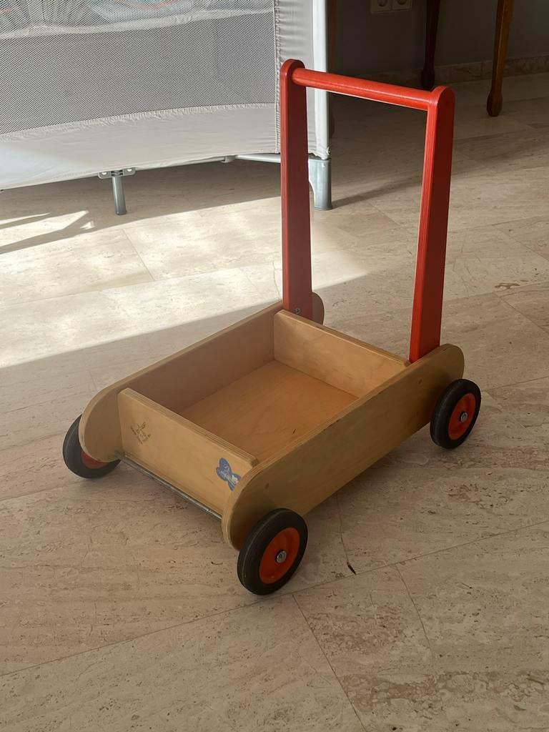 Houten loopwagen, Ophalen, Gebruikt, Duw- of Trekspeelgoed