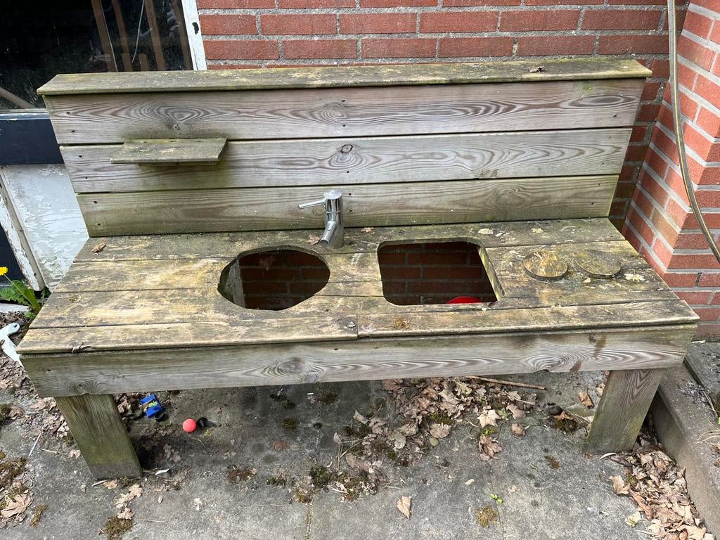 Houten buitenkeuken, Kinderen en Baby's, Ophalen, Gebruikt, Meubelstuk of Keukentje