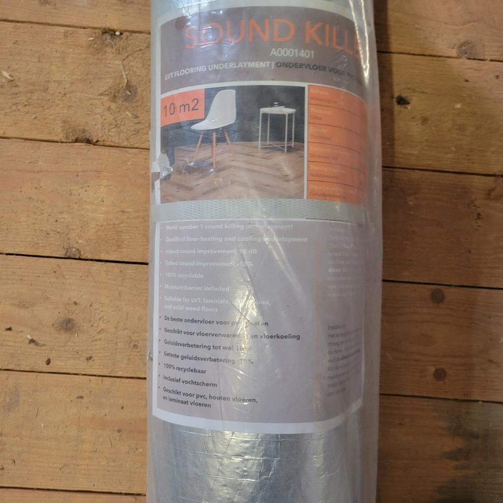 Ondervloer Sound Killer 10m² Geluidsdempend, Doe-het-zelf en Verbouw, Isolatie en Afdichting, Overige materialen, Nieuw, 15 m² of meer