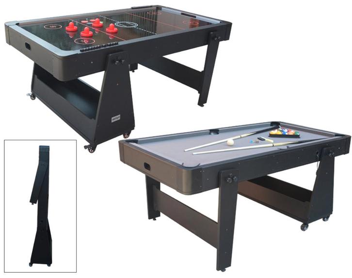 Pooltafel Airhockey TopTable Twist 2-1 Max Mobile, GreyBlac, Sport en Fitness, Biljarten en Poolen, Nieuw, Pooltafel, Ophalen of Verzenden