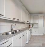 Witte keuken 4m, inductie, vriezer, beschikbaar in april, Ophalen, Gebruikt, Wit, Graniet of Steen