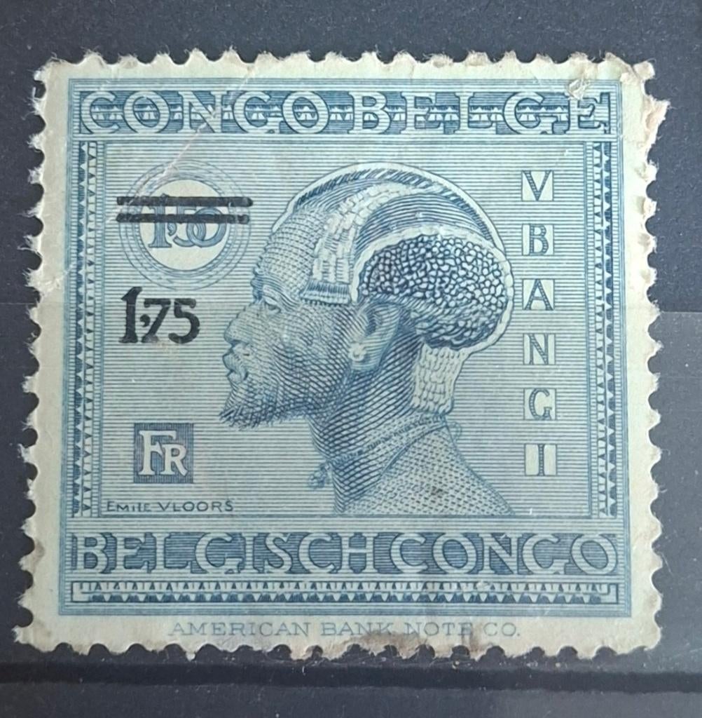 Belgisch Congo Ubangiman Postzegel (B1-P5), Ophalen of Verzenden, Overige landen
