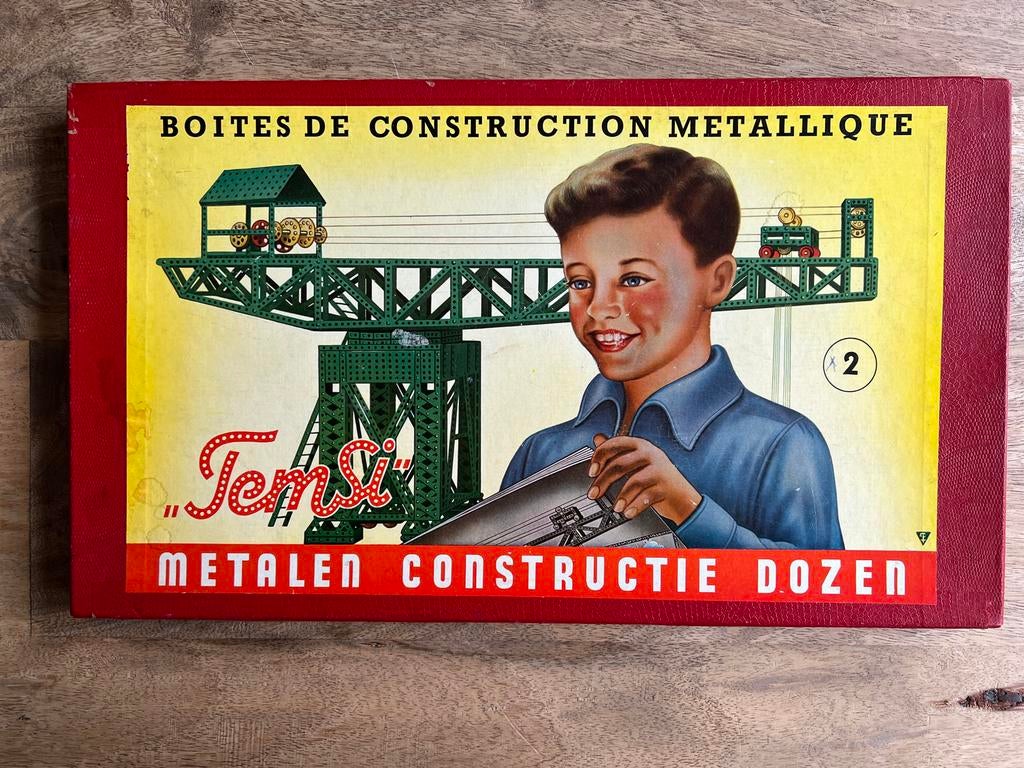 Vintage Temsi Metalen Constructie Doos 2, Ophalen of Verzenden, Gebruikt, Complete set, Lego