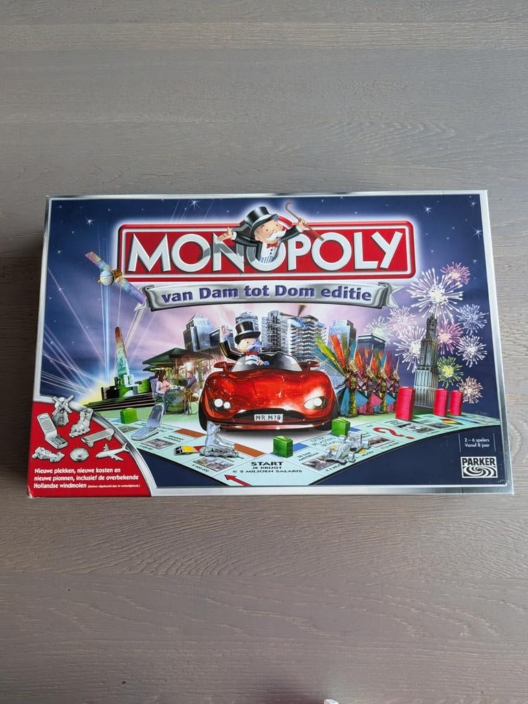 Monopoly Van Dam tot Dom editie - Nederlands bordspel, Hobby en Vrije tijd, Gezelschapsspellen | Bordspellen, Vijf spelers of meer