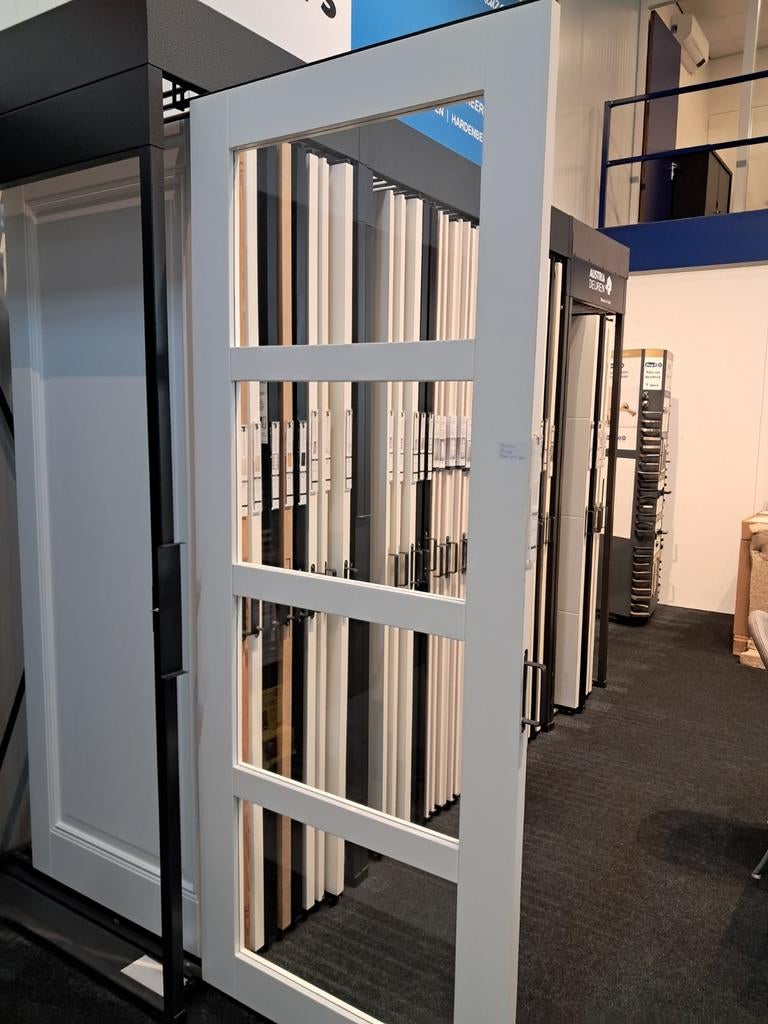 Witte binnendeur met glaspanelen 93x231.5 stomp, Ophalen