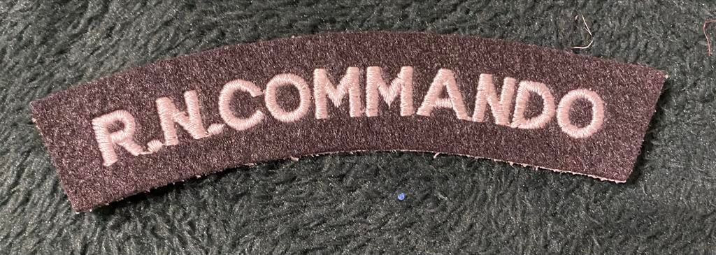 Embleem R.N. Commando Marine Engelse shoulder title, Ophalen of Verzenden, Marine, Nederland, Embleem of Badge