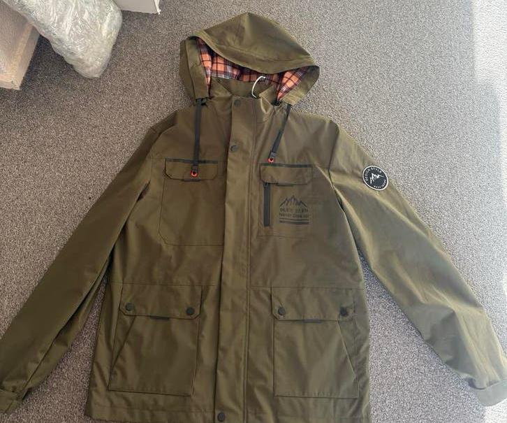 Groene jas met geruite voering, Ophalen of Verzenden, Gedragen, Maat 48/50 (M), Groen