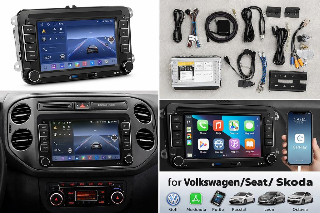 Apple CarPlay Auto Radio VW / Seat / Skoda 7 Inch 2+64GB, Ophalen, Zo goed als nieuw