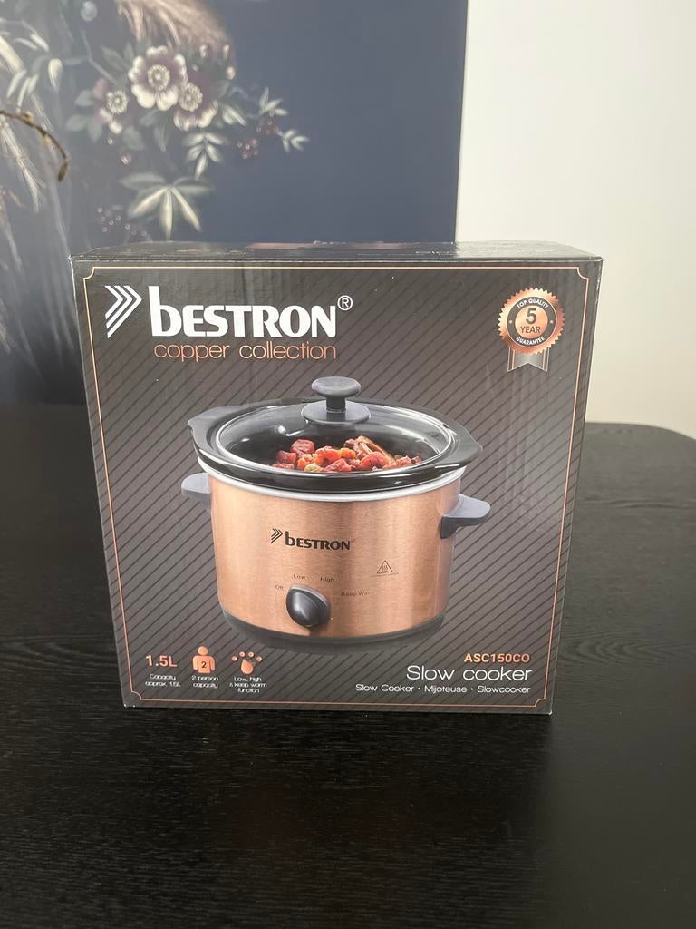 Bestron Copper Collection Slowcooker 1.5L, Witgoed en Apparatuur, Slowcookers, Ophalen of Verzenden, Nieuw