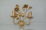 Bloemen Wandlampen – Metaal, Frans, Vintage, Ophalen of Verzenden, Metaal