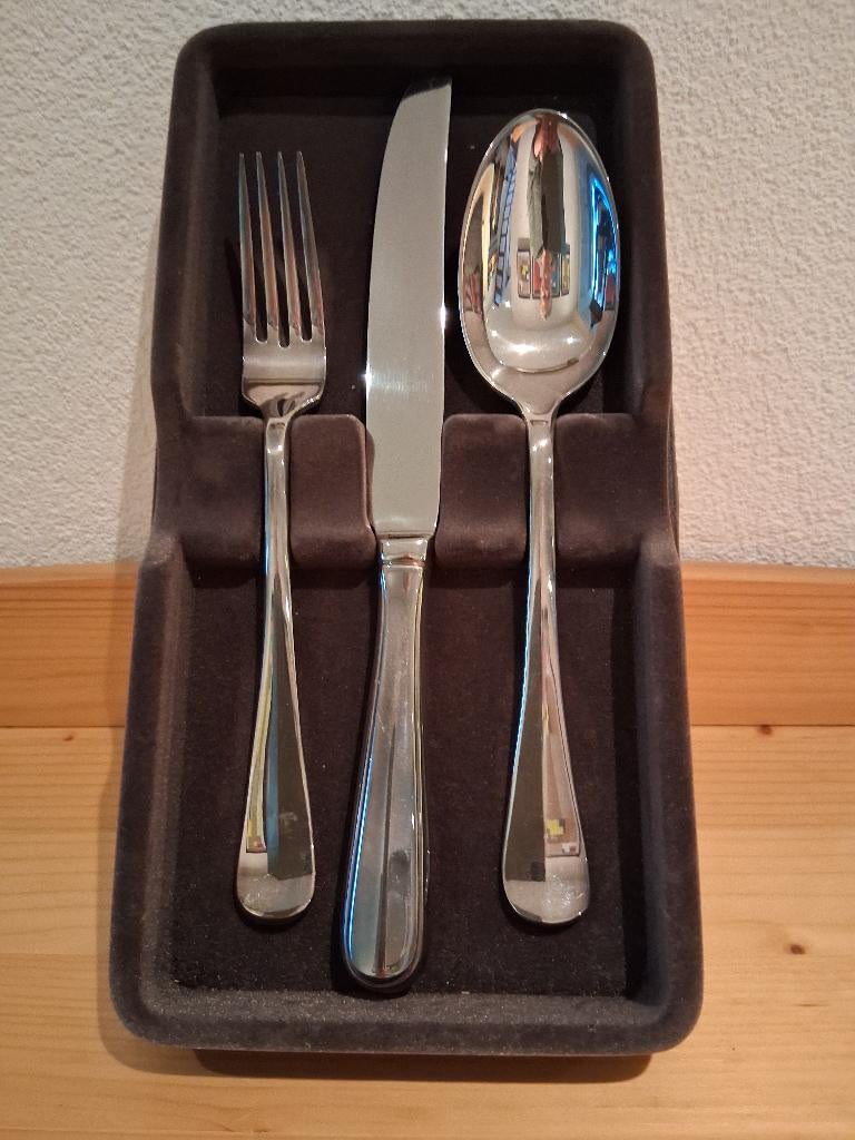 Bestekset 3-delig Keltum - Hollands Glad - verzilverd 100, Nieuw, Ophalen of Verzenden, Vaatwasserbestendig, Zilver