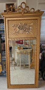 GROTE antieke Franse TRUMEAU SPIEGEL met strik strikspiegel, Ophalen, Rechthoekig