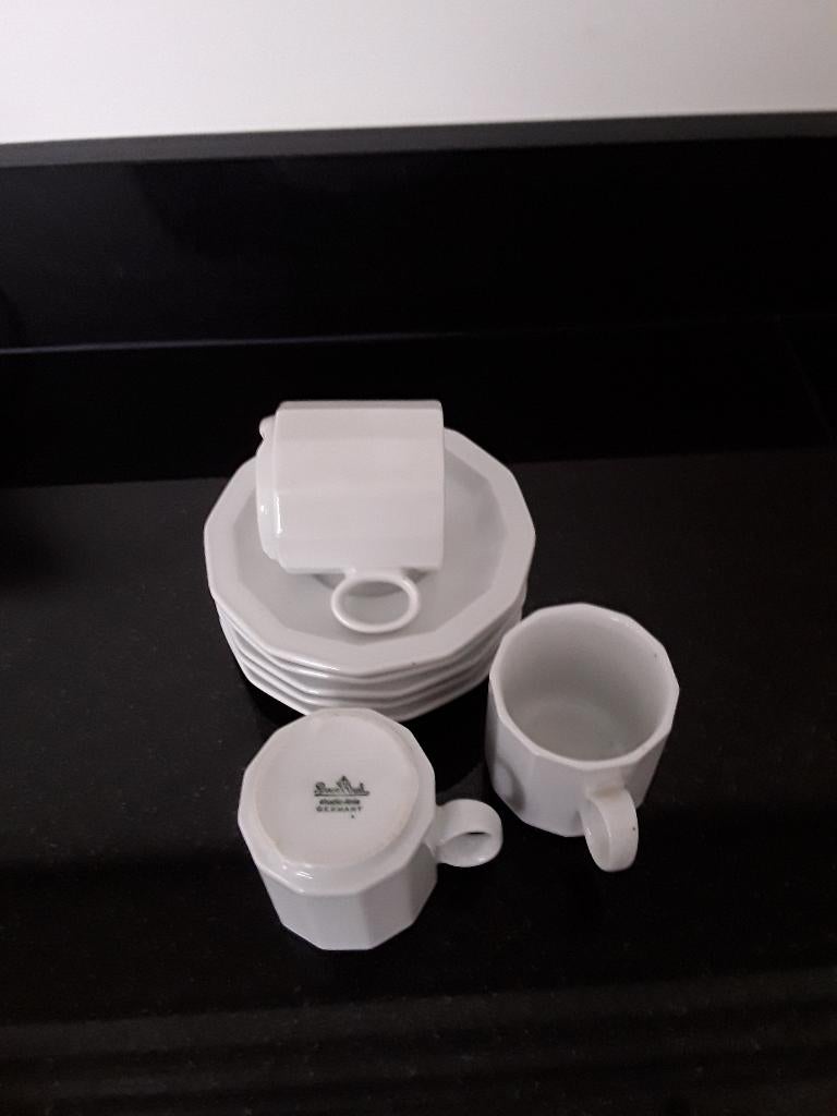 3 Rosenthal studio linie 12hoekig witte kop en schotels, Huis en Inrichting, Keuken | Servies, Verzenden, Zo goed als nieuw, Overige stijlen