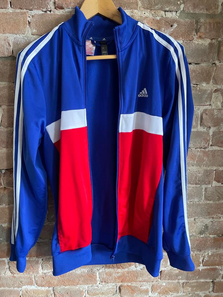Adidas Trainingspak Blauw Rood Wit - maat15 16 jaar, Ophalen of Verzenden, Zo goed als nieuw, Maat 56/58 (XL), Blauw