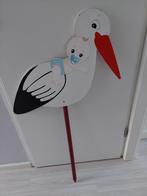 Geboortebord Ooievaar met Baby Jongen, Ophalen, Zo goed als nieuw, Geboortebord