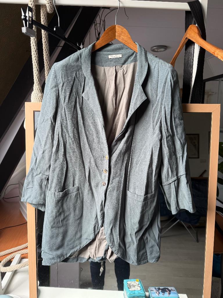 Think Reese Blazer/Jasje – Maat 42 – Blauwgrijs, Maat 42/44 (L), Zo goed als nieuw, Jasje, Verzenden