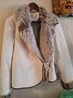 Tussen door jas suedine Met bont, Ophalen of Verzenden, Zo goed als nieuw, Maat 46/48 (XL) of groter, Bruin