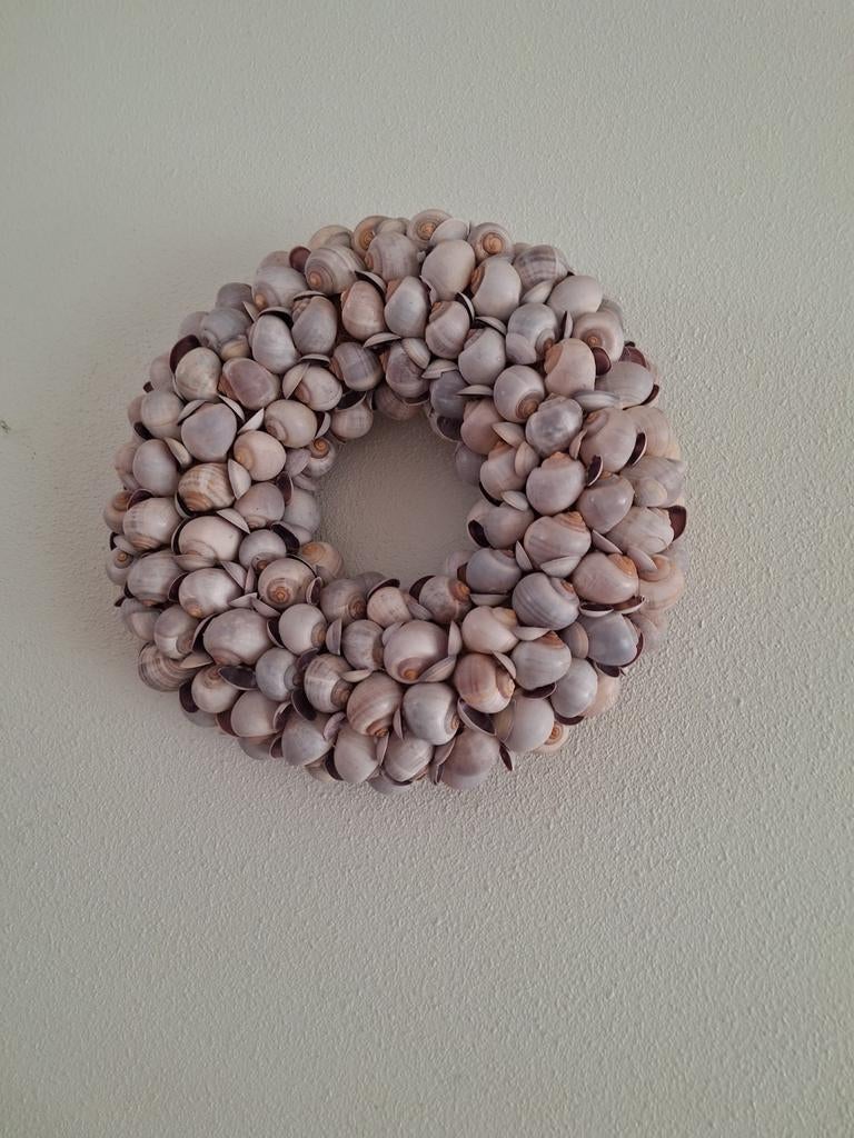 Decoratieve schelpenkrans 40cm, Ophalen of Verzenden
