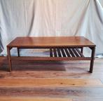 Vintage Japandi Wengé Salontafel, Ophalen, Gebruikt, 100 tot 150 cm, Glas