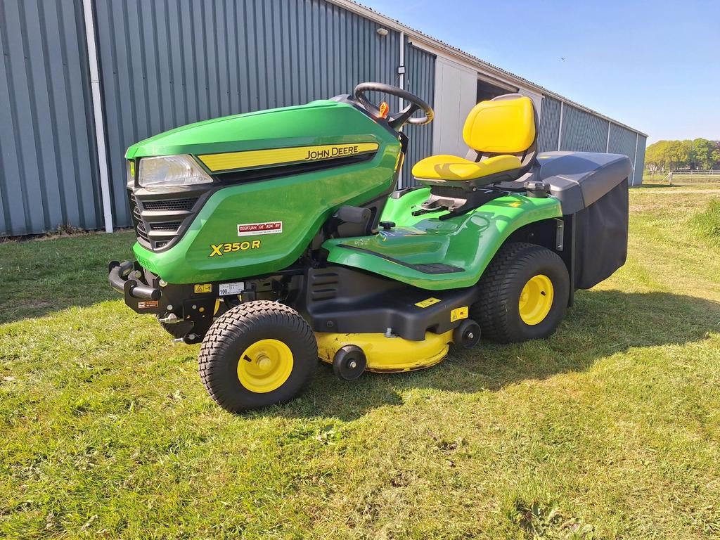 John Deere X350R zitmaaier met opvang, 90 tot 120 cm, Ophalen, John Deere, Opvangbak