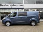 Ford Transit Custom 300 2.0 TDCI L2H1 Limited DC, Auto's, Bestelauto's, Euro 6, 4 cilinders, Blauw, Bedrijf