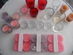 40 glazen sfeerlichtjes / waxinelichtjes, Overige materialen, Ophalen of Verzenden, Zo goed als nieuw, Kandelaar