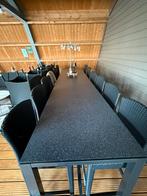 Hoge bartafels (2 sets) met Forza barstoelen, Ophalen, Meer dan 8 zitplaatsen, Aluminium, Zo goed als nieuw