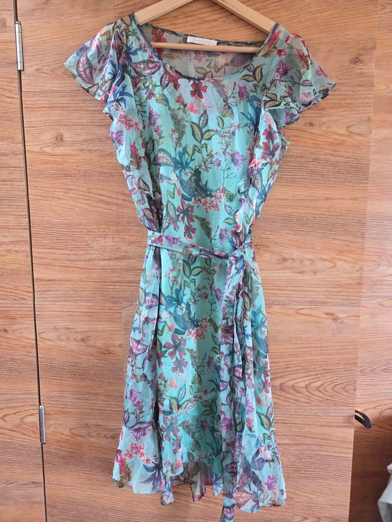 Freebird zomerjurk mintgroen met bloemen, Kleding | Dames, Overige kleuren, Ophalen of Verzenden, Zo goed als nieuw, Freebird