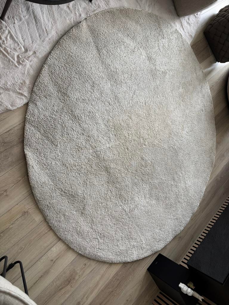 Ikea stoense vloerkleed 195cm, Ophalen, Gebruikt, 100 tot 150 cm, Beige