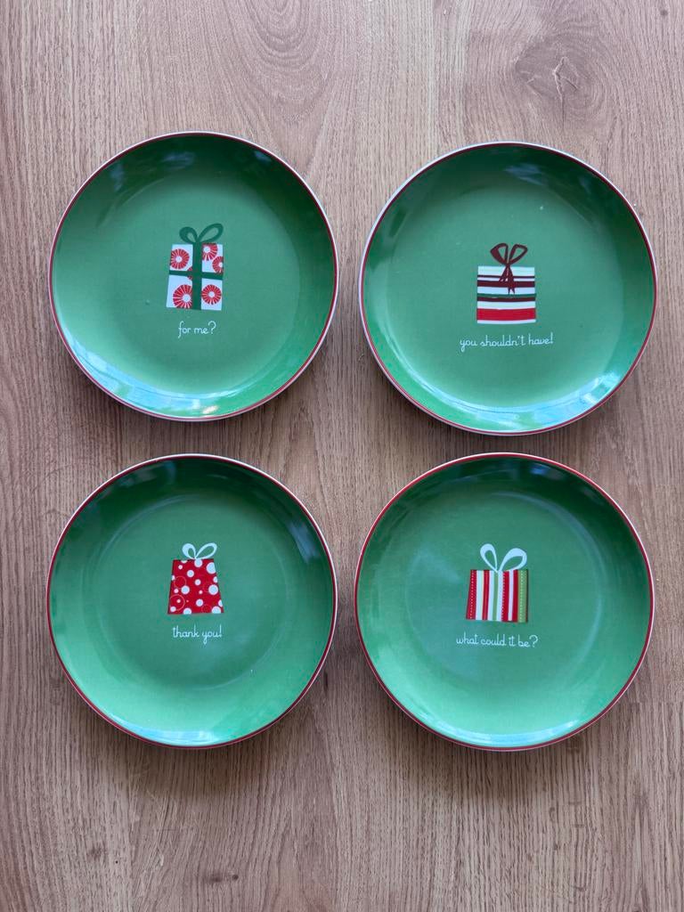 Porceleine bordjes kerst, Ophalen of Verzenden, Gebruikt