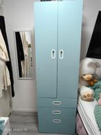 Blauwe IKEA kledingkast met lades, Ophalen, Gebruikt, 50 tot 100 cm, 150 tot 200 cm