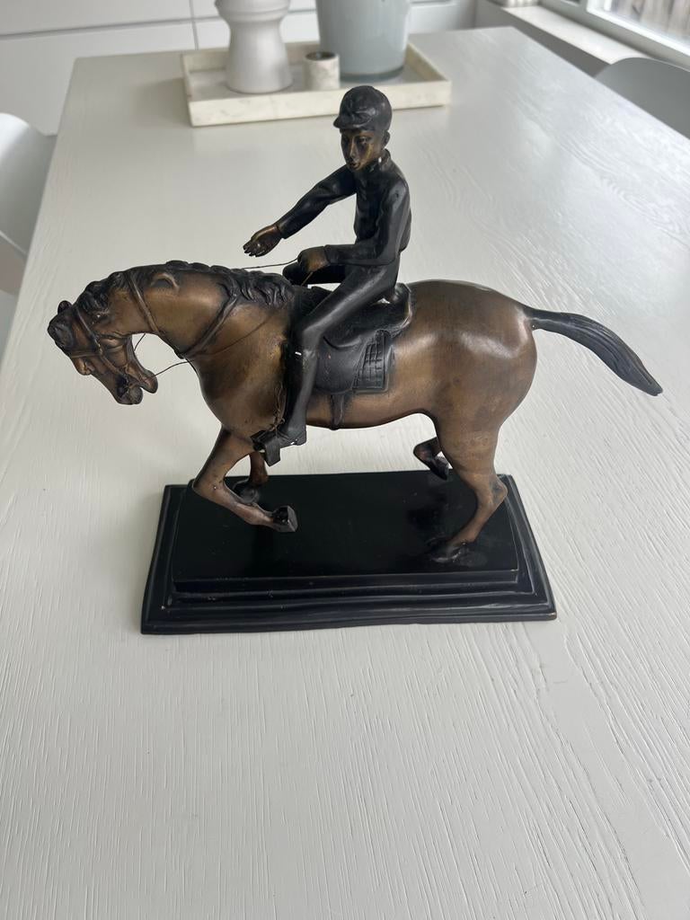 Decoratief beeld: Paard en ruiter, Ophalen, 20 - 50 cm, Scène, Beeld