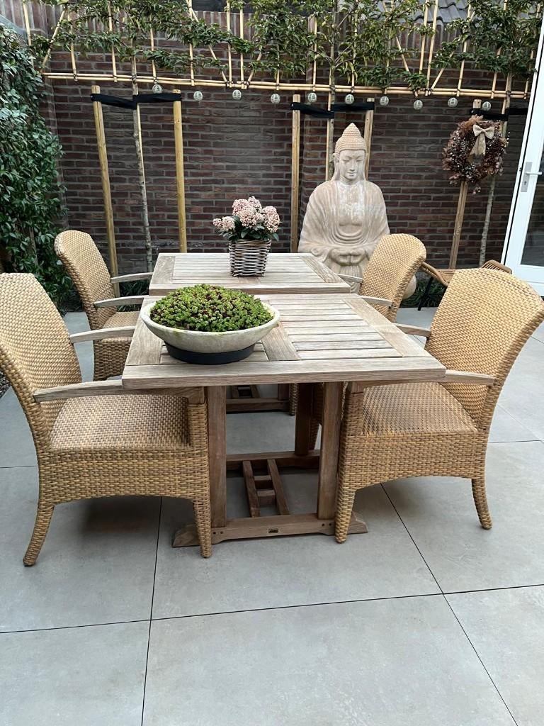 Gloster tuinset, Ophalen, 4 zitplaatsen, Teakhout, Zo goed als nieuw