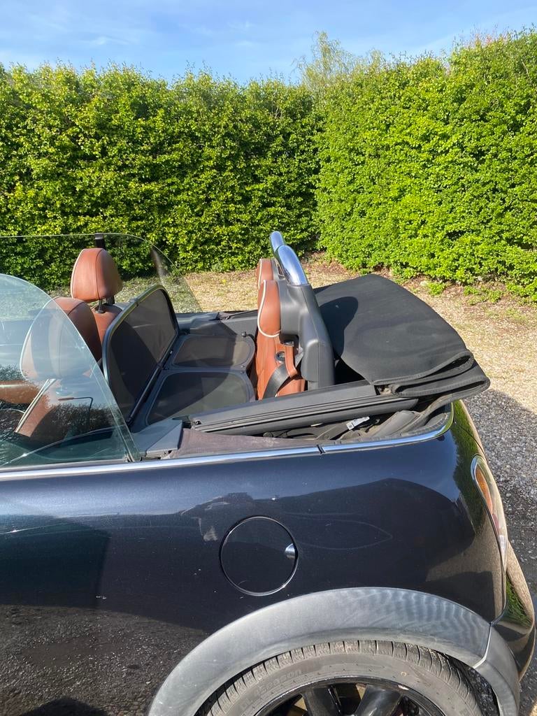 Mini 1.6 16V Cooper S Cabrio 2007 Zwart, Auto's, Mini, Particulier, Cooper S, Airconditioning, Alarm, Centrale vergrendeling, Lederen bekleding