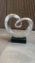 Abstract zilverkleurig beeld op zwarte voet, Ophalen of Verzenden, ., ., .