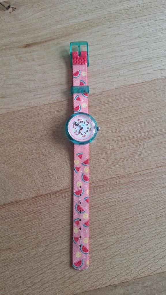 Flik Flak Kinderhorloge Swatch - Watermeloen Design, Ophalen of Verzenden, Gebruikt, Roze, Meisje