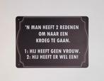 2 redenen om naar de kroeg te gaan reclamebord van metaal, Info@deconoord.nl, Deco Noord, Nieuw, Ophalen of Verzenden