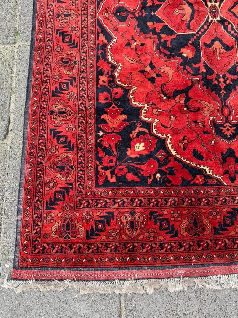 Afghanise Tapijt ( Carpet / Rug ) 195 x 140 cm, Wol, Ophalen of Verzenden, Zo goed als nieuw, NA