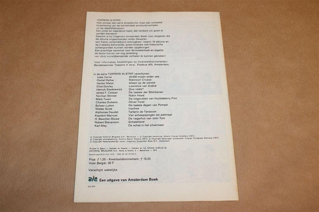 De Negerhut van Oom Tom — Toppers in Strip 1974, Boeken, Eén stripboek, Ophalen of Verzenden, Gelezen