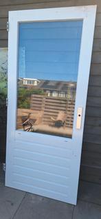 Hardhouten buitendeur, Ophalen, Gebruikt, Buitendeur, 200 tot 215 cm