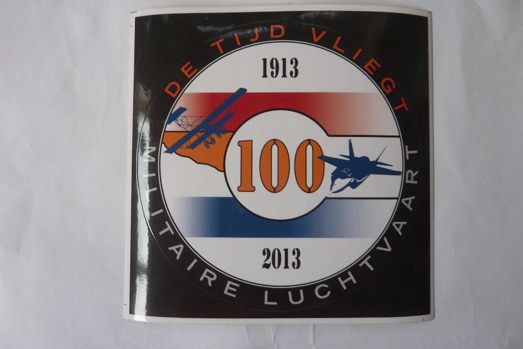 sticker 100 jaar Militaire Luchtvaart 1913-2013, Ophalen of Verzenden, Luchtmacht, Nederland, Overige typen