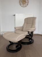 Stressless Design Fauteuil incl. Voetenbank (zgan), Ophalen, 75 tot 100 cm, 50 tot 75 cm, Leer