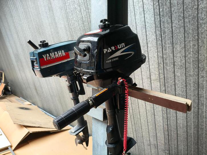 2 x buitenboordmotor, 1x Yamaha 2pk en 1x Parsun 2.6pk 4takt, Watersport en Boten, Buiten- en Binnenboordmotoren, Gebruikt, Benzine